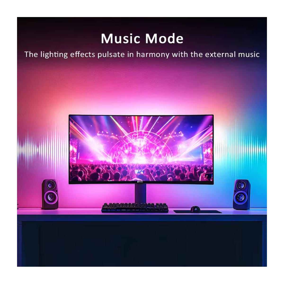 KcoiiFun RGBIC LED-Streifen für PC-Monitor 24-34 Zoll mit App-Steuerung und Musik-Synchronisation zur Gaming-Atmosphäre-Dekoration - Bild 2
