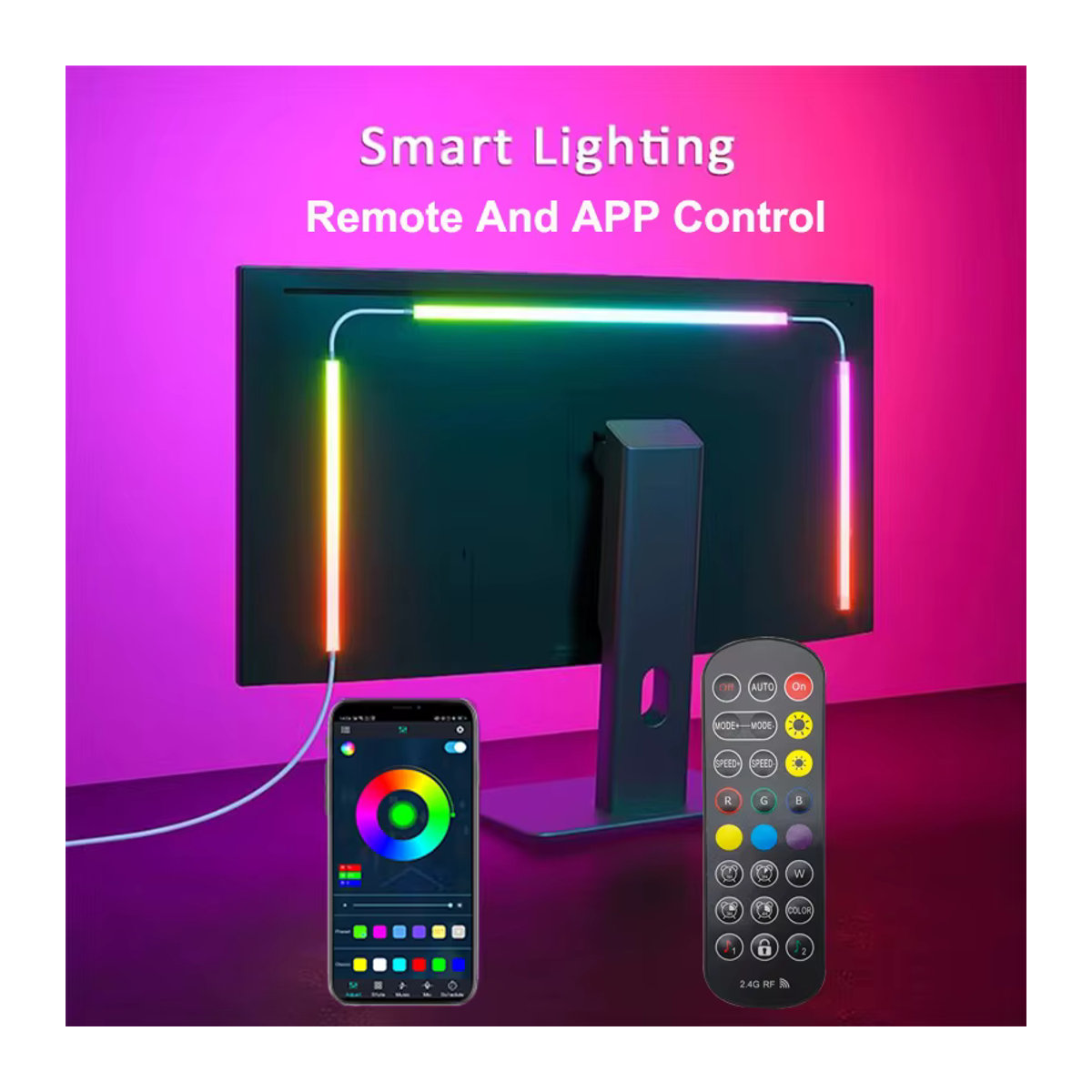 KcoiiFun RGBIC LED-Streifen für PC-Monitor 24-34 Zoll mit App-Steuerung und Musik-Synchronisation zur Gaming-Atmosphäre-Dekoration - Bild 3