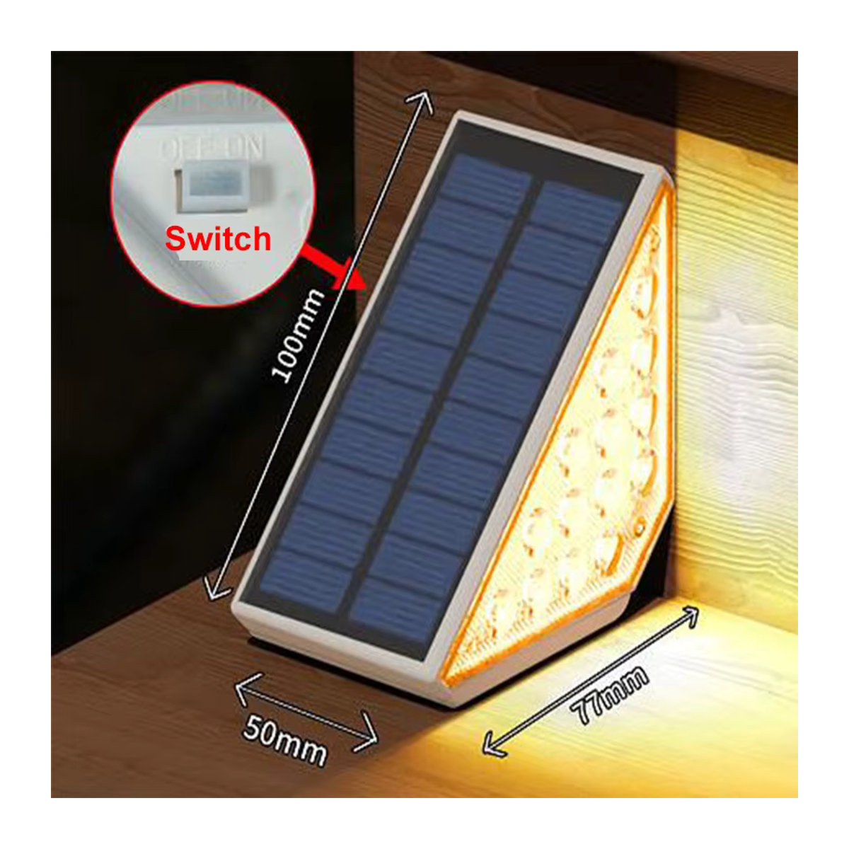 KcoiiFun Solar-Stufenleuchten für den Außenbereich, warmweiß, IP67 wasserdicht - Bild 4