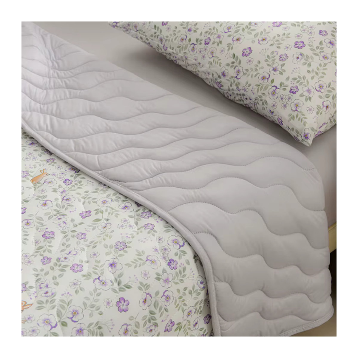 KDJEIKZ Steppdecke mit Blumenmuster in Gelb und Weiß, weiche und atmungsaktive Decke für Frühling und Sommer - Bild 2