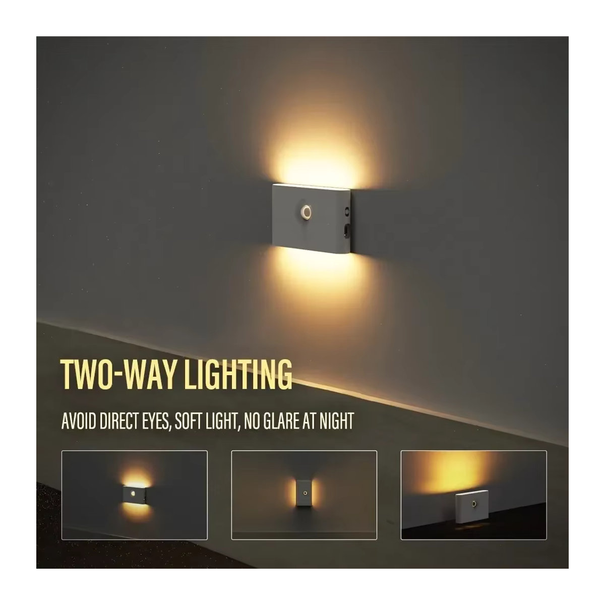 KDULIT LED-Nachtlicht kabellos mit USB-Wiederaufladung und Induktionssensor für Schlafzimmer, Flur und Schrank - Bild 3