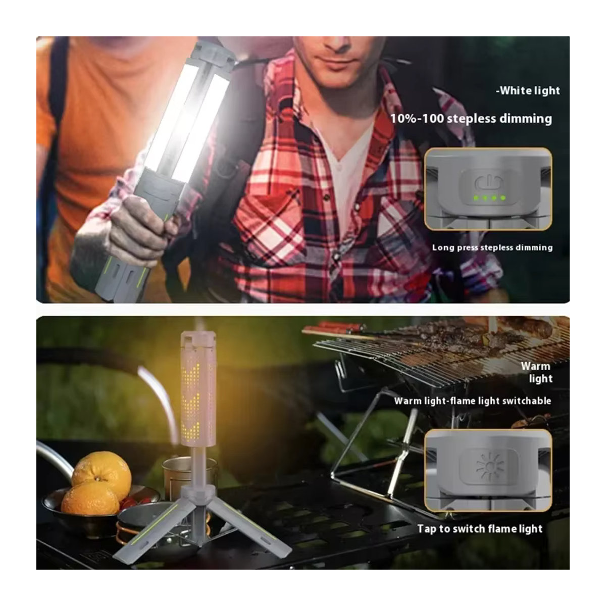 KDULIT Teleskop-Campingleuchte, dimmbare USB-Campinglampe mit 8000-mAh-Akku, wasserdichtes Licht für Camping und Wandern - Bild 4