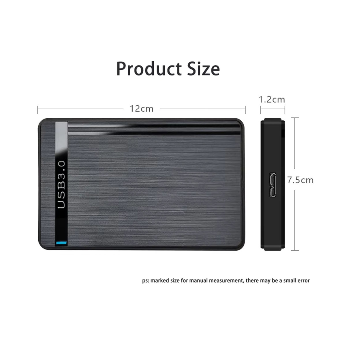 KEBETEME Externes 2,5-Zoll-HDD-Gehäuse SATA zu USB 3.0 für SSD und HDD, Schwarz, Minimalistisch - Bild 6