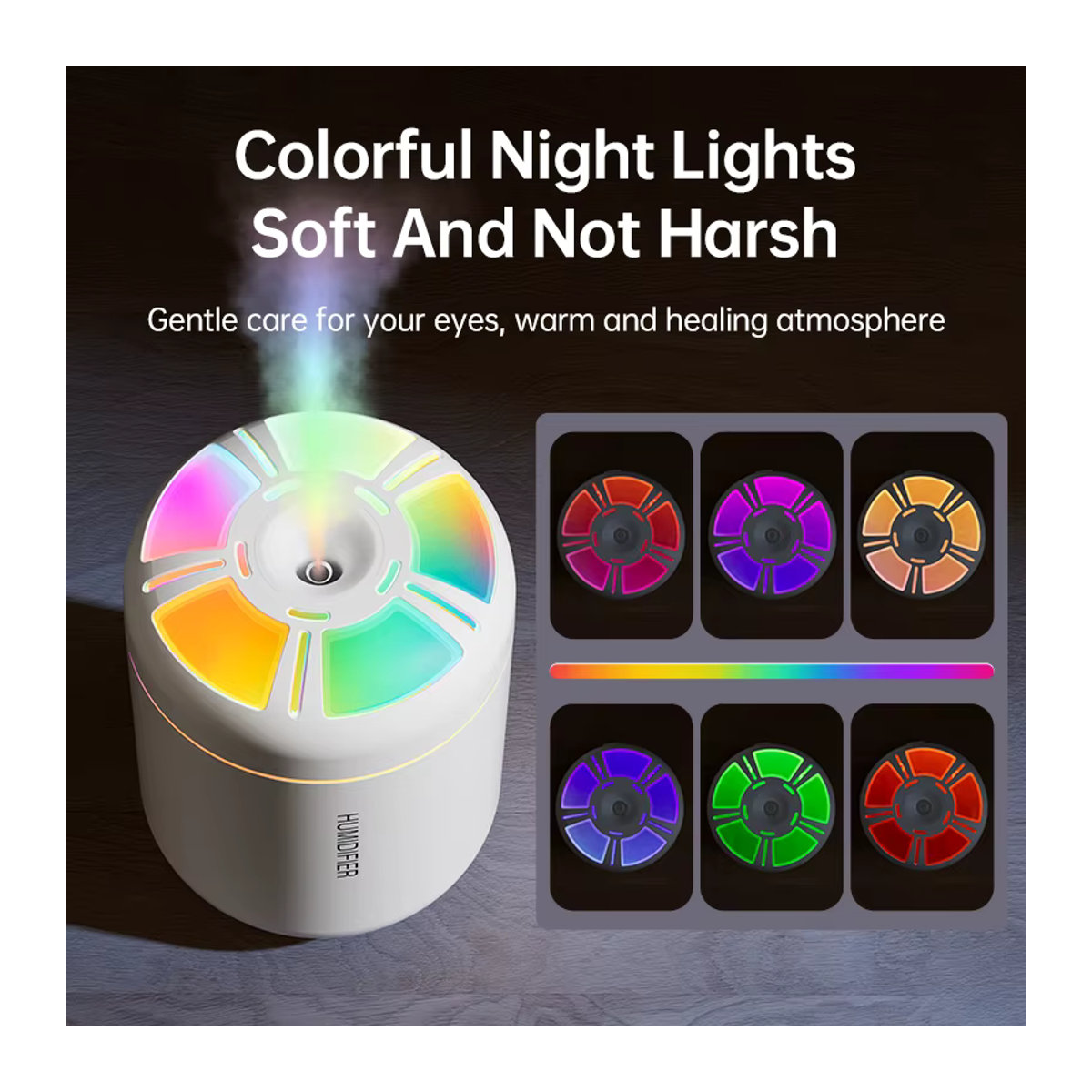 KEBETEME Ultraschall Aroma Diffusor mit RGB Umgebungslicht, USB-Betrieb, 180 ml, Weiß - Bild 2