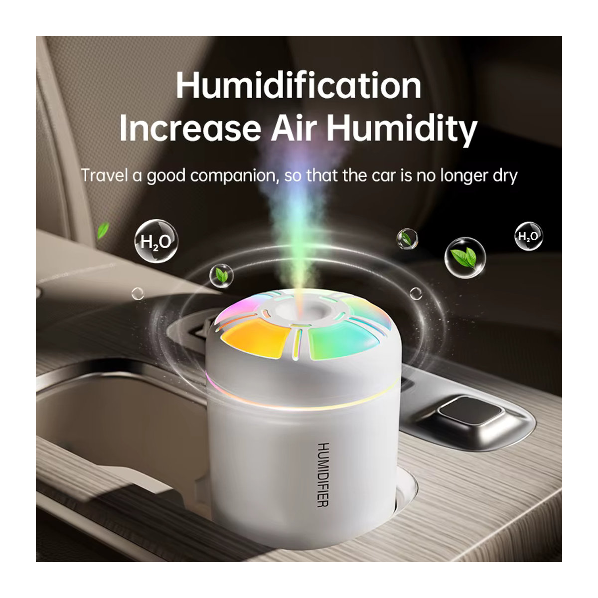 KEBETEME Ultraschall Aroma Diffusor mit RGB Umgebungslicht, USB-Betrieb, 180 ml, Weiß - Bild 3