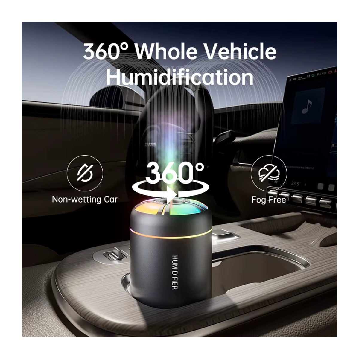 KEBETEME Ultraschall Aroma Diffusor mit RGB Umgebungslicht, USB-Betrieb, 180 ml, Weiß - Bild 4