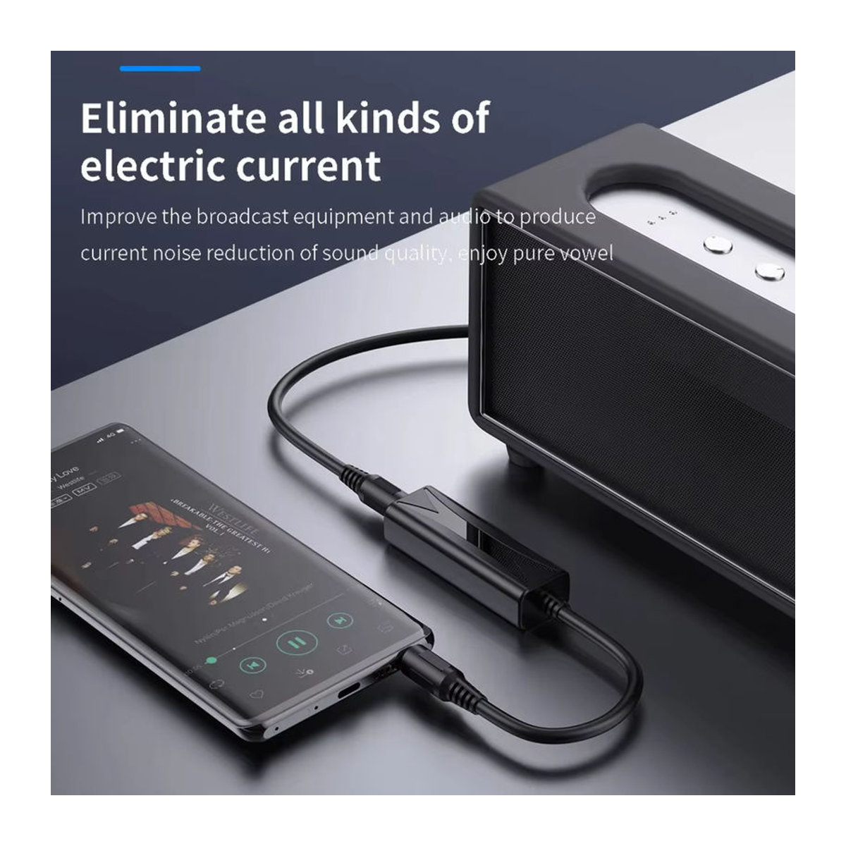 kebidumei 3,5-mm-Audio-Aux-Kabel mit Rauschfilter und Erdungsschleife zur Störungsunterdrückung, Schwarz - Bild 2