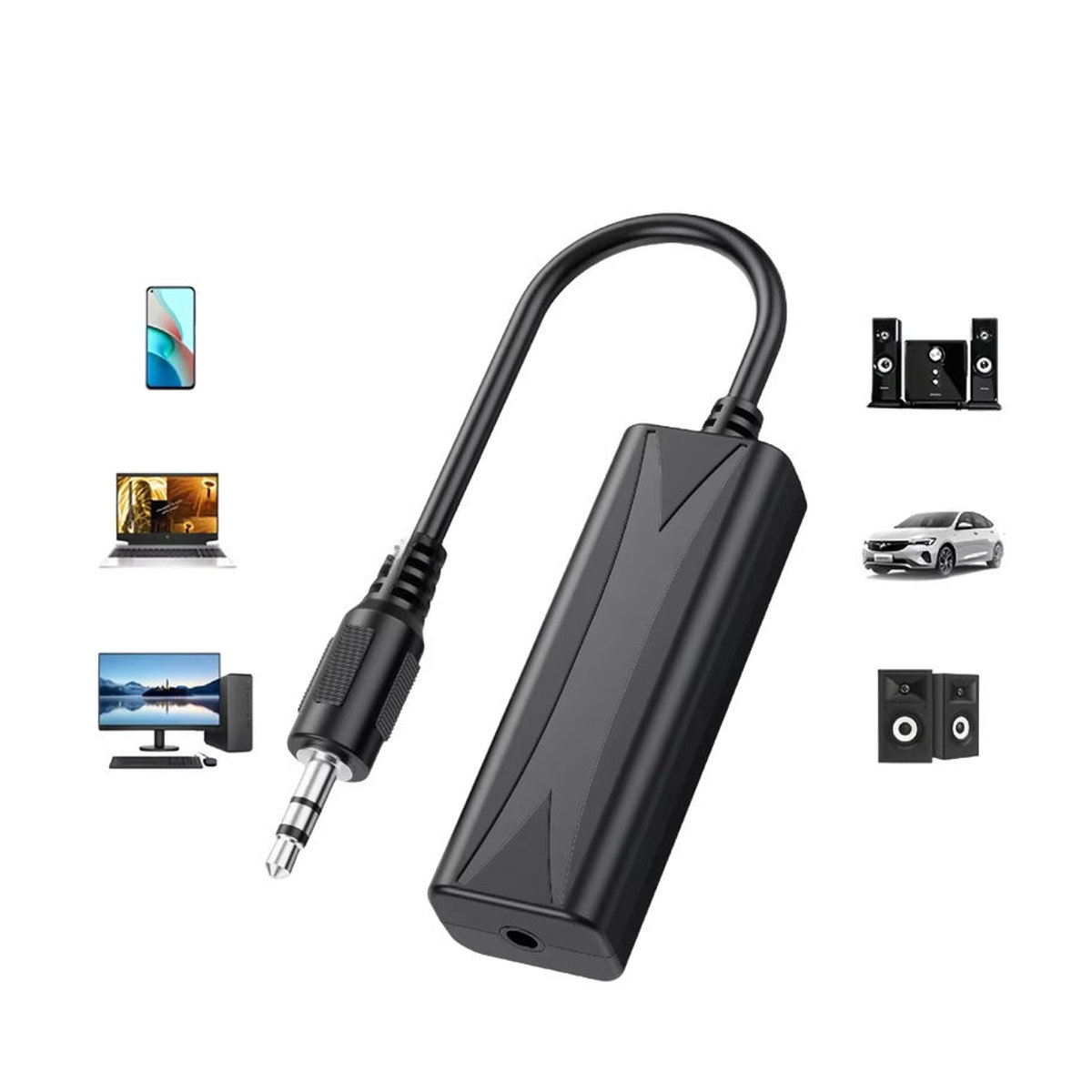 kebidumei 3,5-mm-Audio-Aux-Kabel mit Rauschfilter und Erdungsschleife zur Störungsunterdrückung, Schwarz - Bild 6