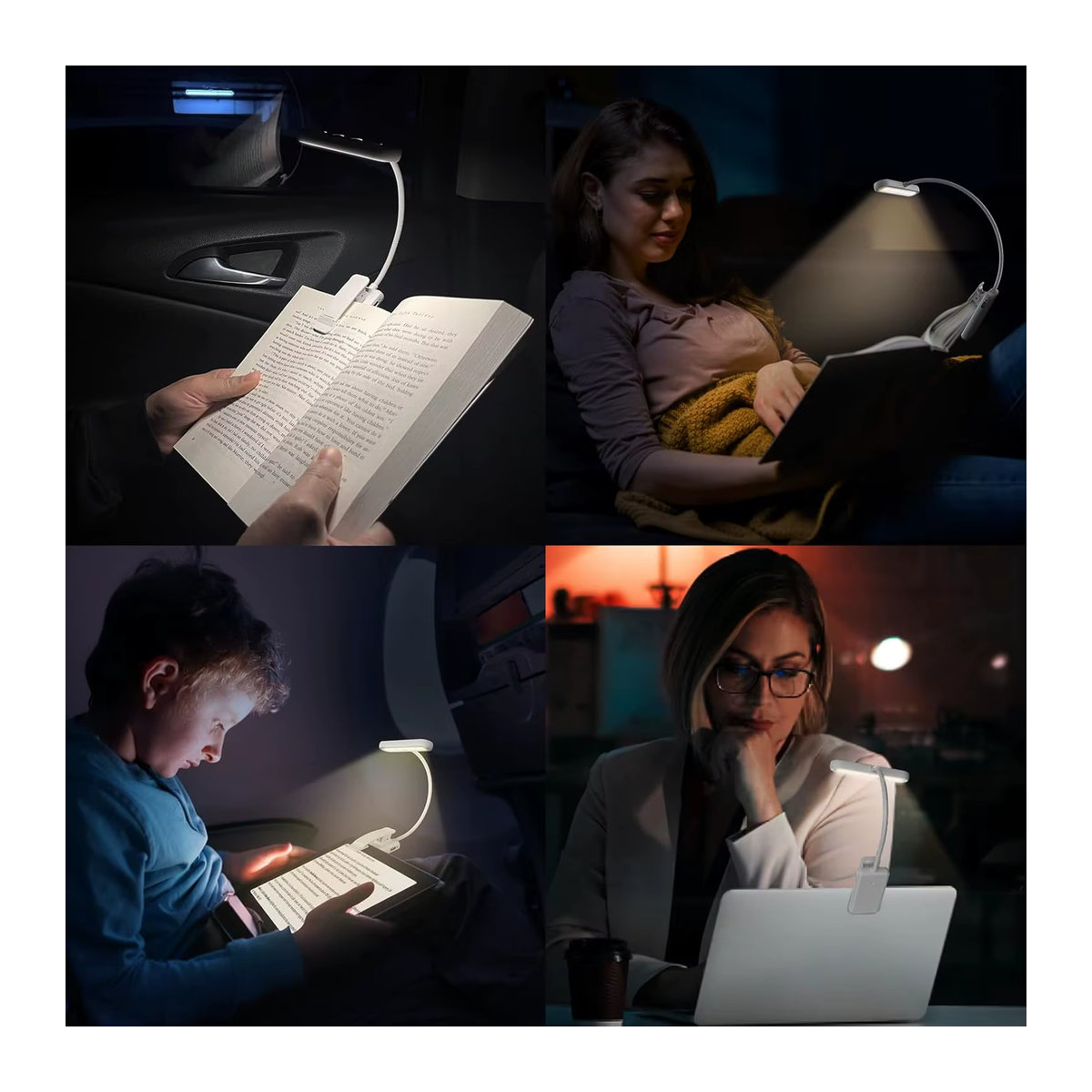 KEBINCPLED LED Leseleuchte Weiß – Tragbare USB-aufladbare Buchlampe mit warmweißem, kaltweißem und Tageslicht-Modus für minimalistisches Lesen - Bild 6