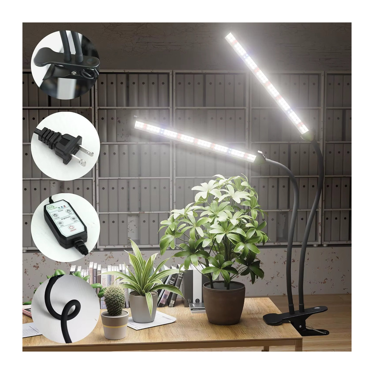 KEBINCPLED LED Vollspektrum Pflanzenlampe Clip-Leuchte für Indoor-Gewächshäuser und Sämlinganlagen 110V/220V - Bild 2