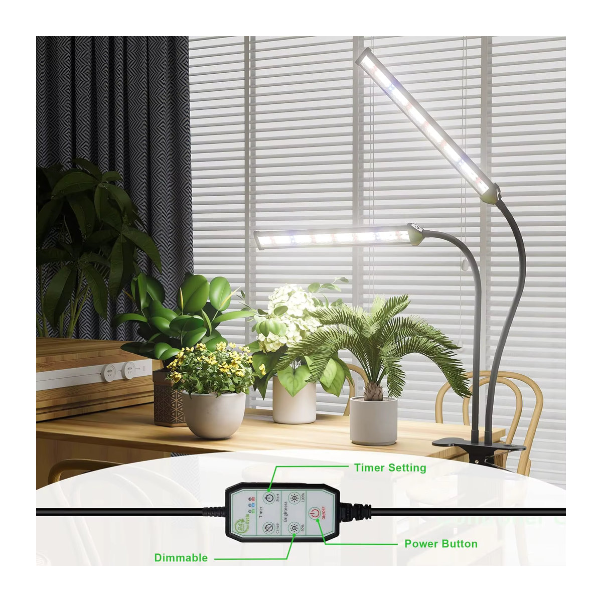 KEBINCPLED LED Vollspektrum Pflanzenlampe Clip-Leuchte für Indoor-Gewächshäuser und Sämlinganlagen 110V/220V - Bild 3