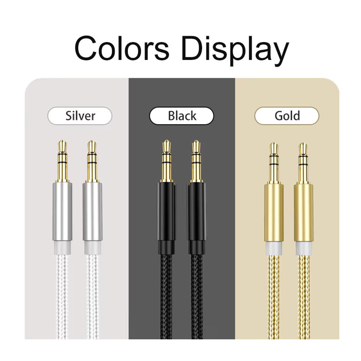 kebiss AUX-Audiokabel 3,5 mm Klinke auf 3,5 mm Klinke in Silber - Bild 4