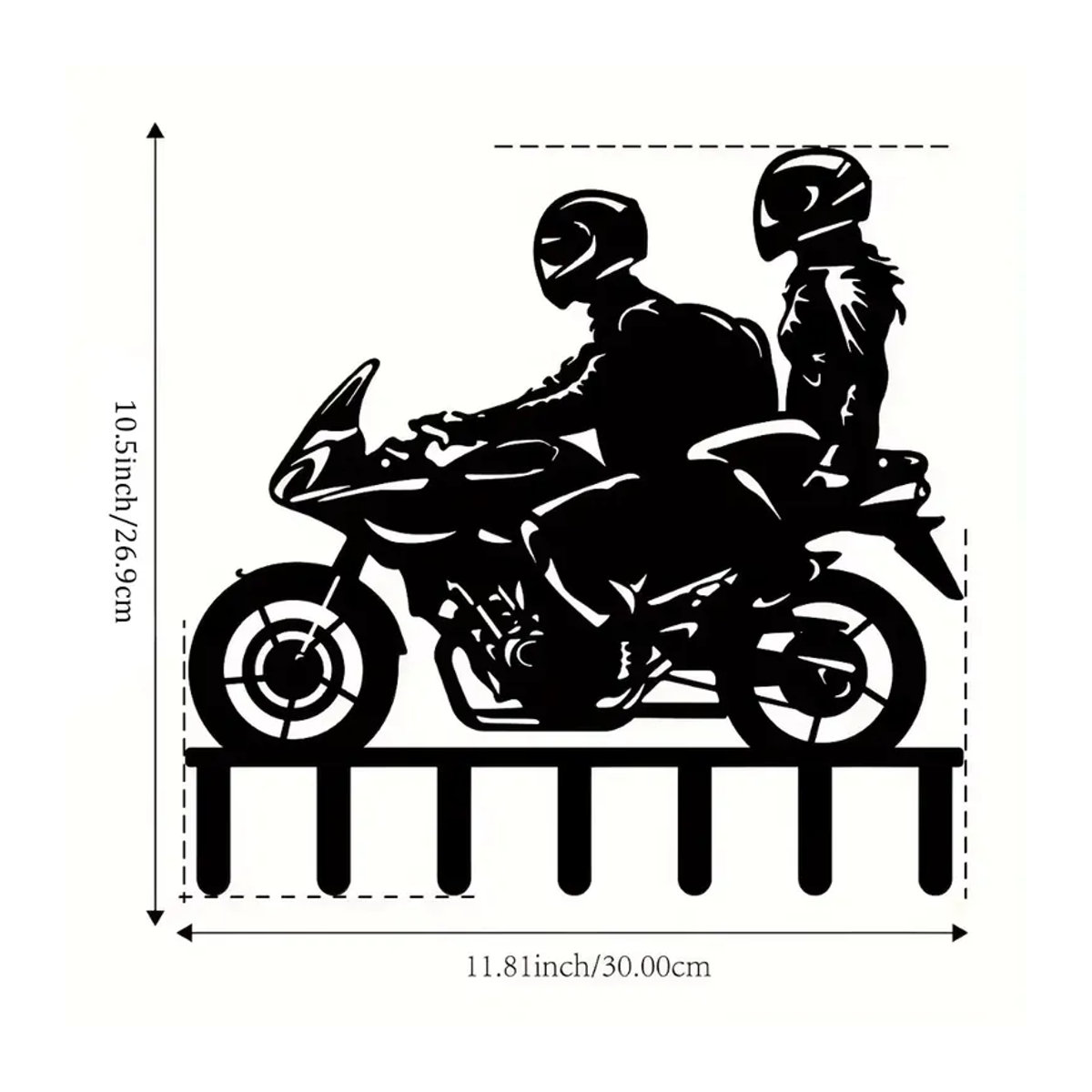 Keenovo Motorrad-Schlüsselhalter aus Metall in Schwarz, rustikaler Wandmontage-Schlüsselaufhänger für Heim und Büro - Bild 2