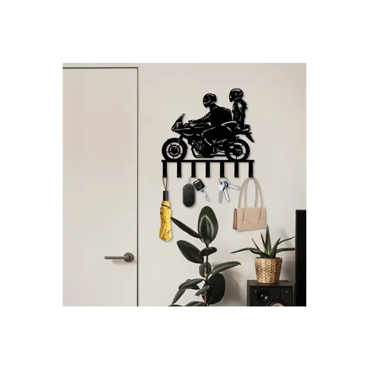 Keenovo Motorrad-Schlüsselhalter aus Metall in Schwarz, rustikaler Wandmontage-Schlüsselaufhänger für Heim und Büro - Bild 7