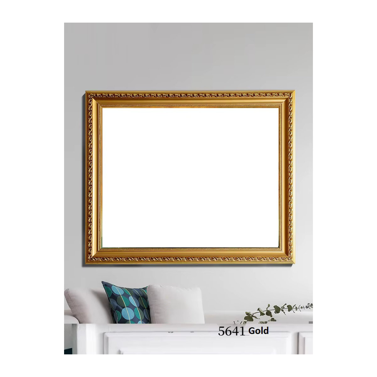 Keepmore Bilderrahmen aus Massivholz im Vintage-Stil mit floralem Design, Rechteckig, B/H: 30 x 40 cm, Farben: Weiß oder Gold - Bild 2