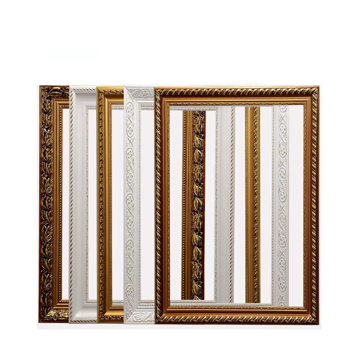 Keepmore Bilderrahmen aus Massivholz im Vintage-Stil mit floralem Design, Rechteckig, B/H: 30 x 40 cm, Farben: Weiß oder Gold - Bild 6