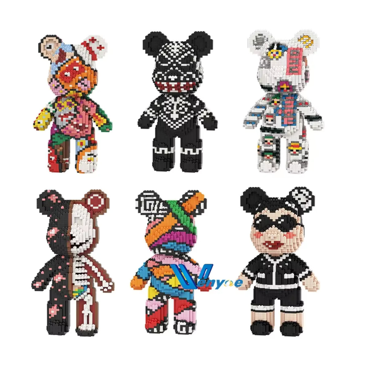 Keeppley Bär Baustein Set Ewiges Herz Bouquet Ornament aus Kunststoff, Mehrfarbig - Bild 1