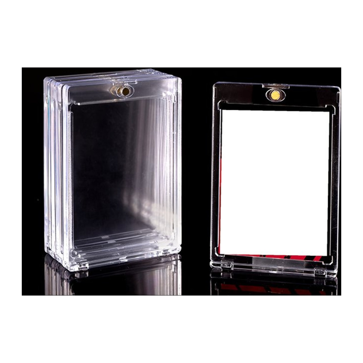 KEHUASHINA Magnetische Kartensteine Set für TCG und MTG Sammelkarten, 10 Stück, Transparent, mit UV-Schutz und Vitrinehalter für 35PT bis 180PT Karten - Bild 1