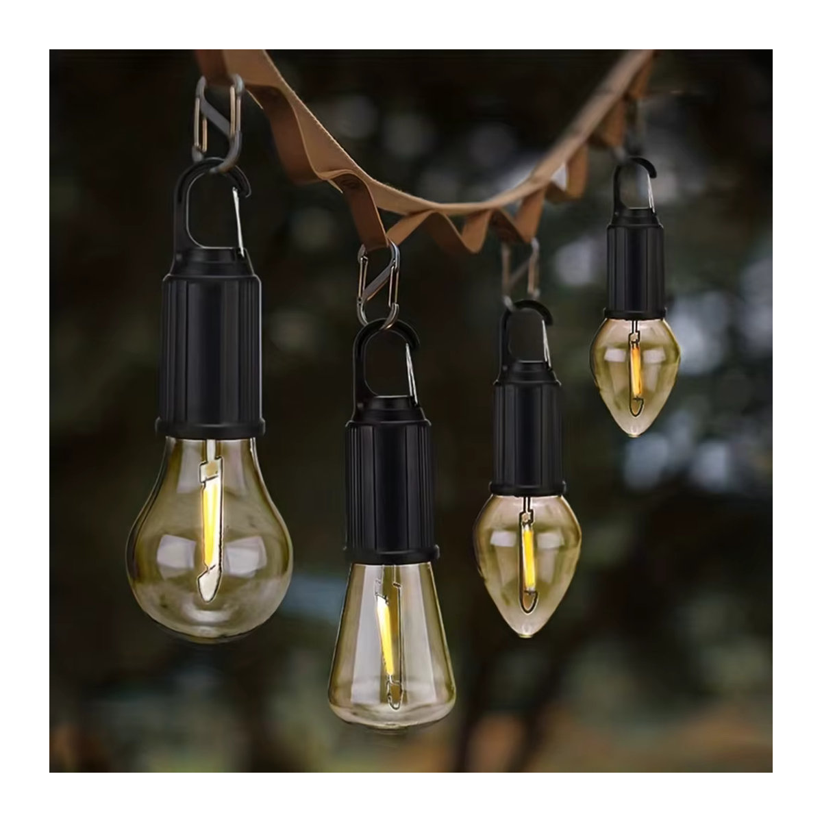KENSUN Tragbare Vintage LED Campinglaterne mit Haken und USB-C wiederaufladbarem Akku in Retro-Optik - Bild 3