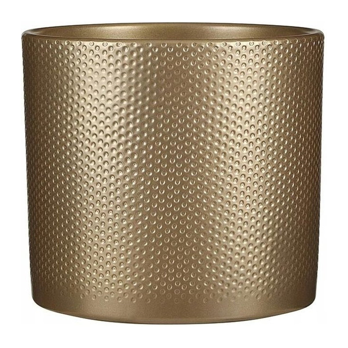 Keramik-Übertopf mit Goldverzierungen in zylindrischer Form, Höhe: 12 cm - Bild 1