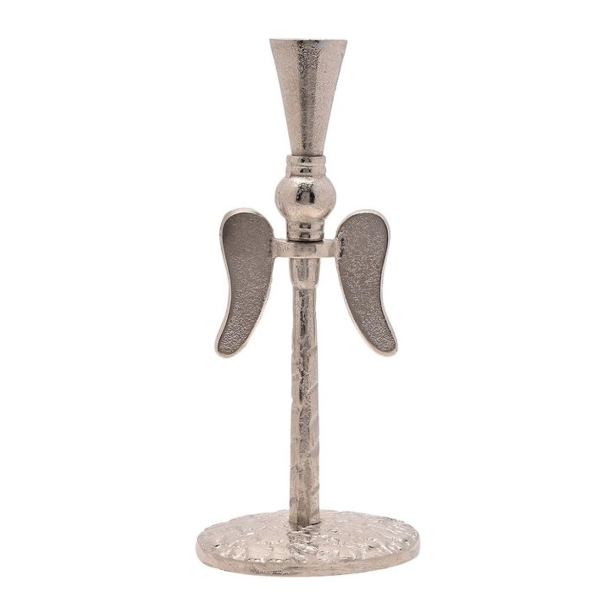 Kerzenhalter mit Engelsflügeln von The Christmas Gift Co. aus Metall in Silber, Höhe: 25 cm, Breite: 12 cm, Tiefe: 12 cm - Bild 1