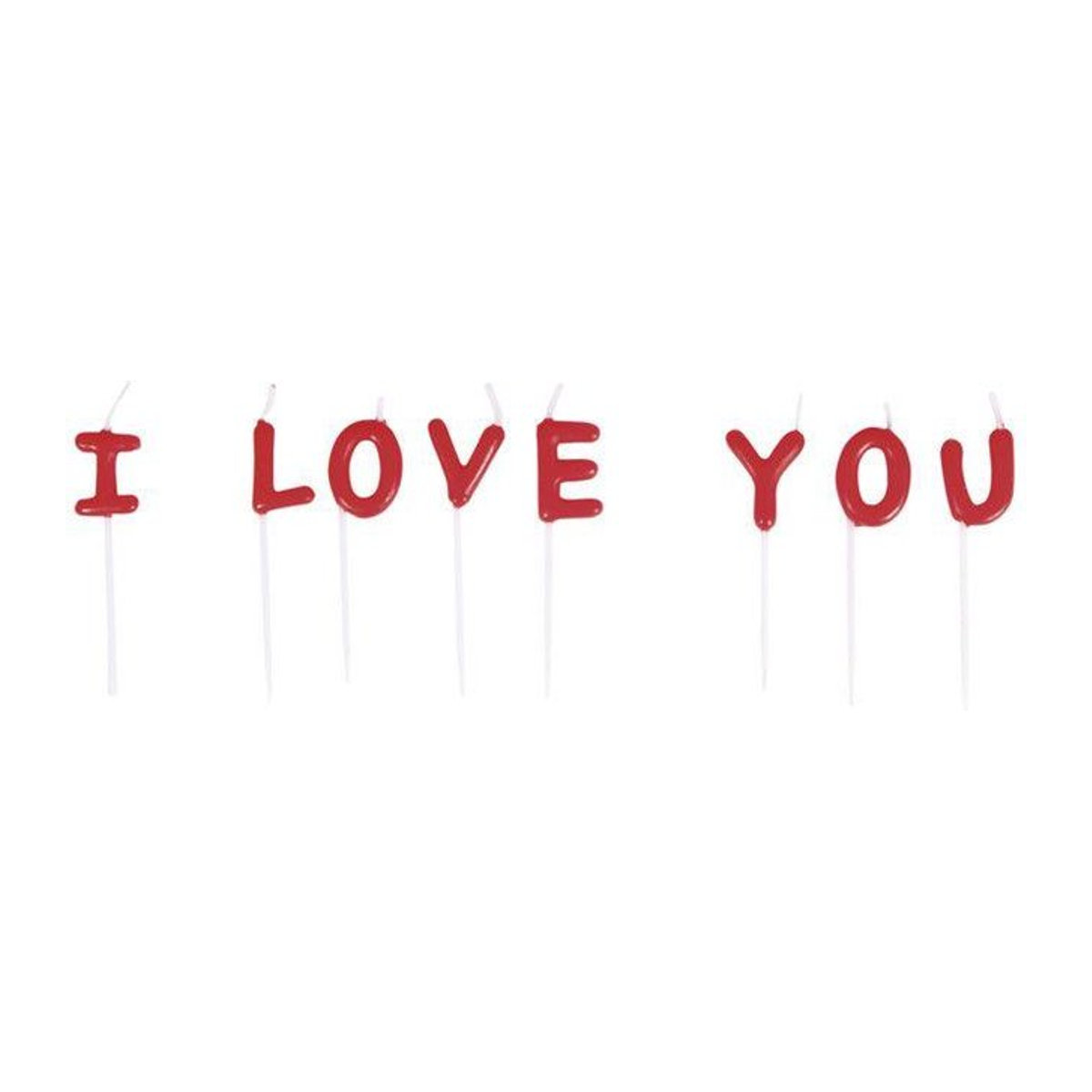 Kerzenstecker I LOVE YOU von Rayher in Rot für Valentinstag, Höhe: 7,7 cm, Breite: 7,7 cm - Bild 1