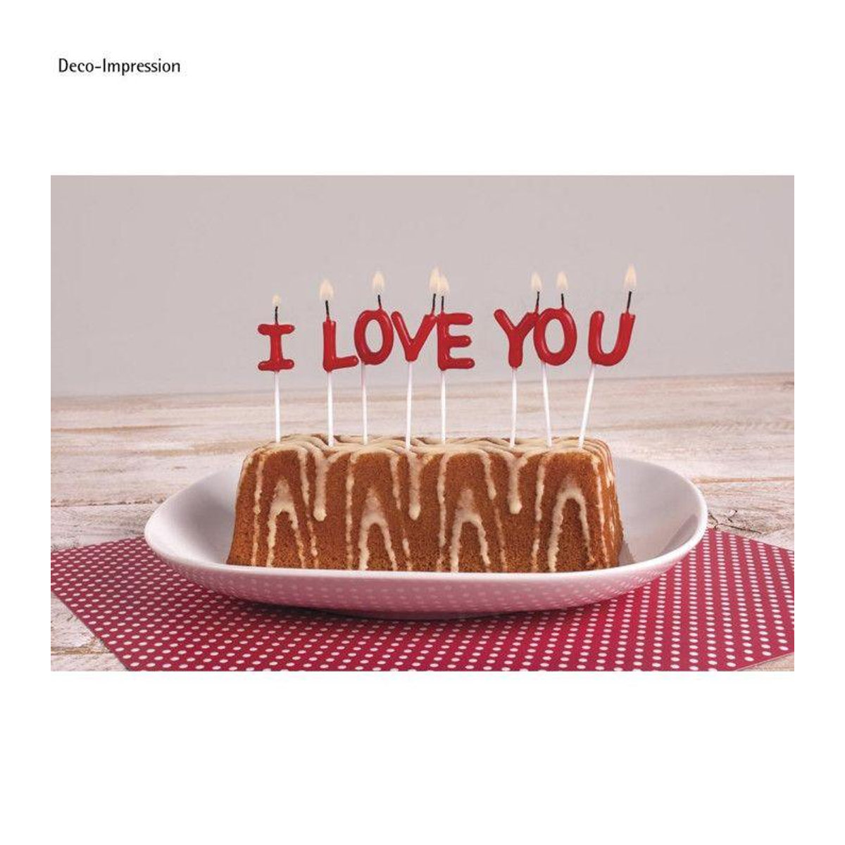 Kerzenstecker I LOVE YOU von Rayher in Rot für Valentinstag, Höhe: 7,7 cm, Breite: 7,7 cm - Bild 2