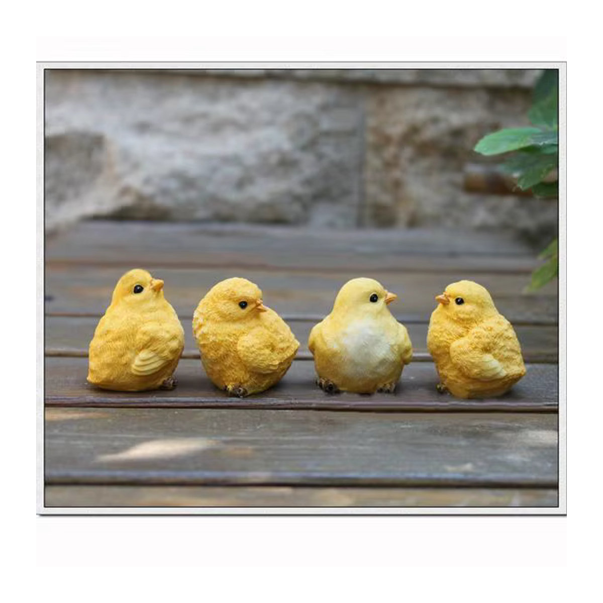 Kesoto Bauernhof Simulation Huhn Figuren Set aus Kunstharz, 4 Stück gelbe Tiermodelle für Garten Dekoration und Kinder Spielzeug - Bild 3