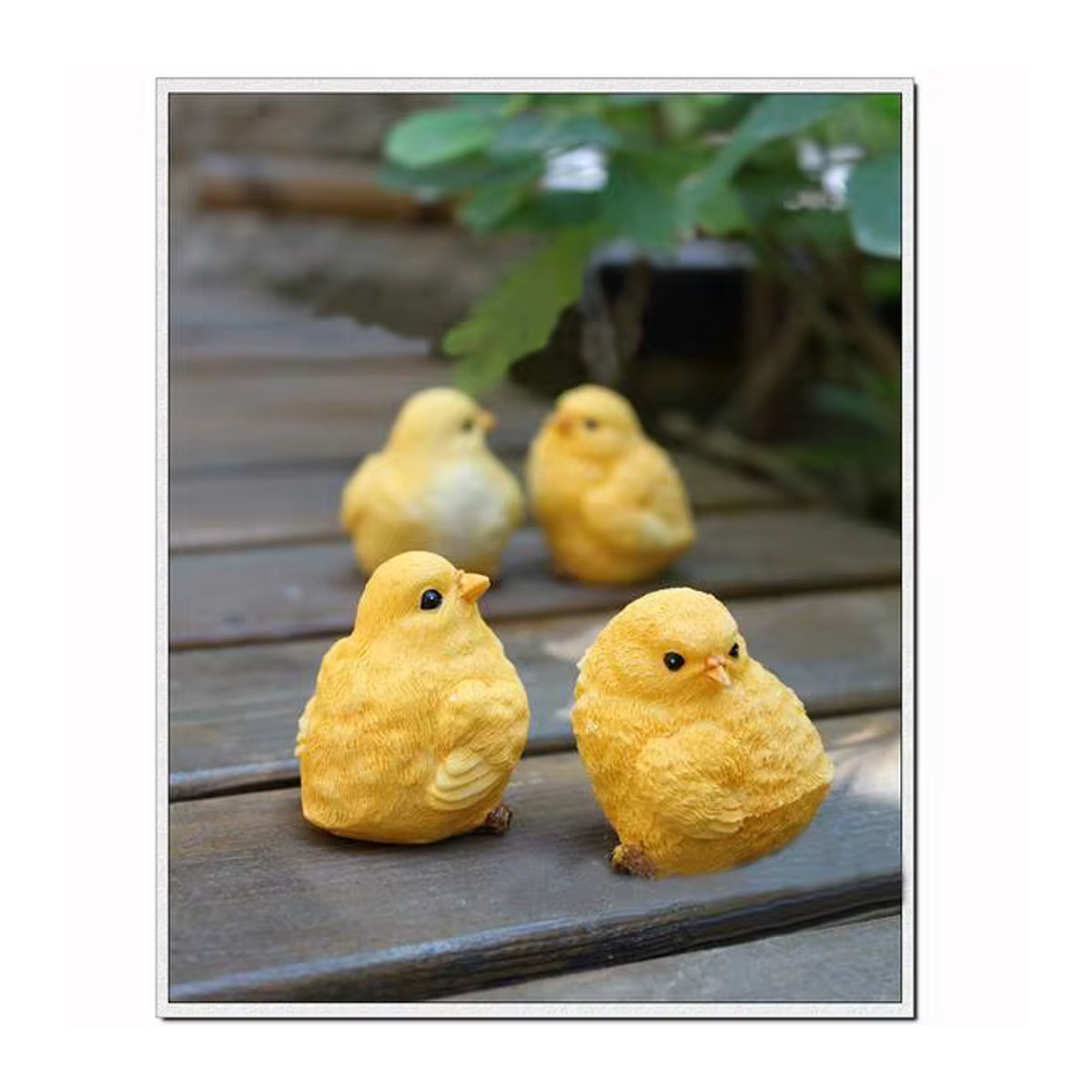 Kesoto Bauernhof Simulation Huhn Figuren Set aus Kunstharz, 4 Stück gelbe Tiermodelle für Garten Dekoration und Kinder Spielzeug - Bild 4