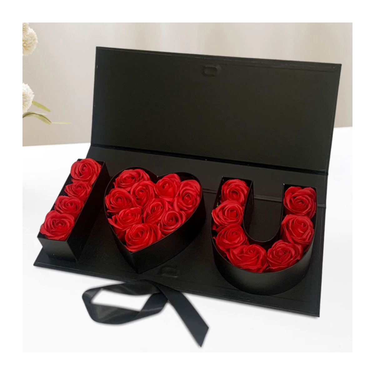 Kesoto DIY Buchstaben-Geschenkbox aus Papier für Blumen und Süßigkeiten in Gold und Mehrfarbig - Bild 4