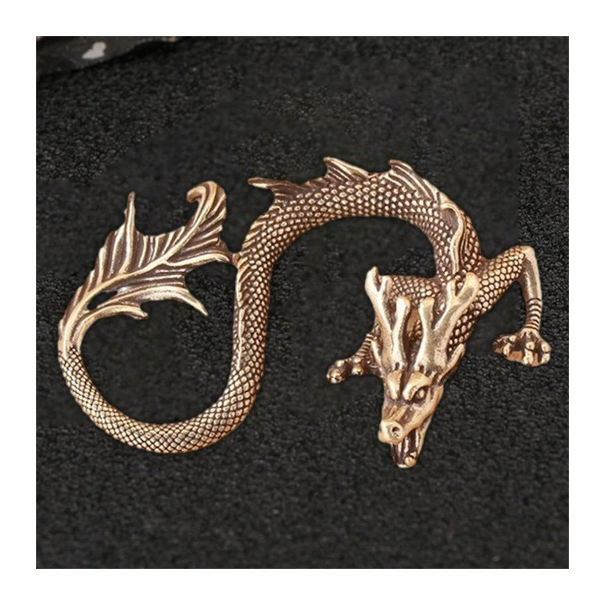 Kesoto Drachen Figur aus Messing in Gold als orientalische Dekoration für dein Zuhause - Bild 1