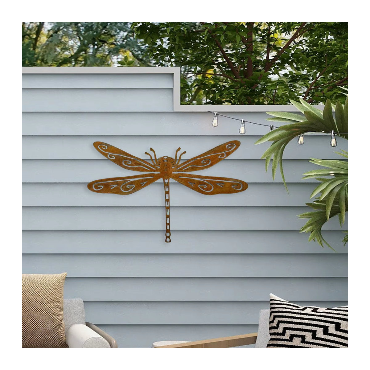 Kesoto Gartenzaun-Dekoration mit Libellen-Silhouette für deinen Balkon und Innenhof - Bild 3