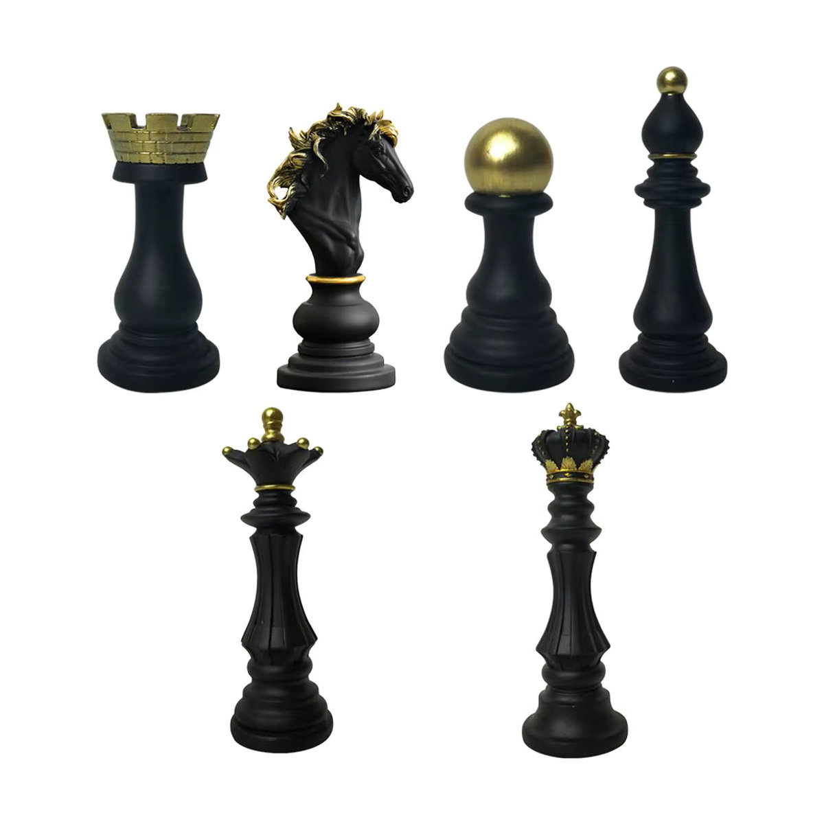 Kesoto Schachfiguren aus Kunstharz in Schwarz für klassisches Schachspiel - Bild 2