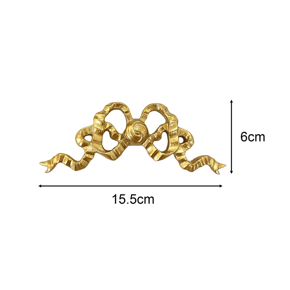 Kesoto Wandbehang Bogen Knoten in Gold aus Metall als dekorative Wandskulptur für dein Zuhause - Bild 3