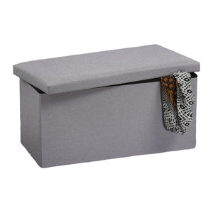 Kesper Sitztruhe aus Stoff in Grau im minimalistischen Design
