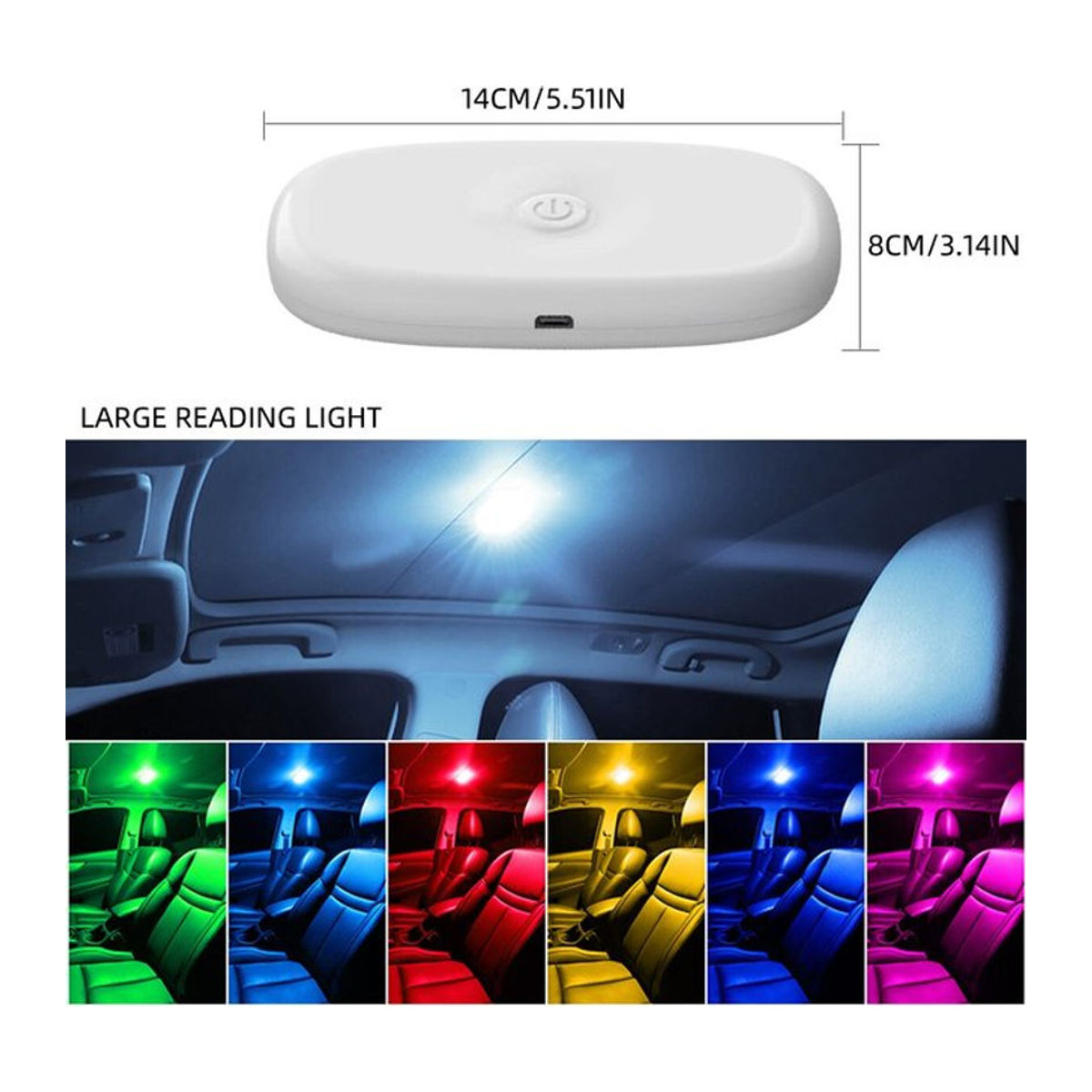KEVANLY Mini LED Touch Light Kabellose RGB Atmosphäreleuchte mit USB-Ladefunktion für die Auto-Innenbeleuchtung in minimalistischem Design - Bild 1