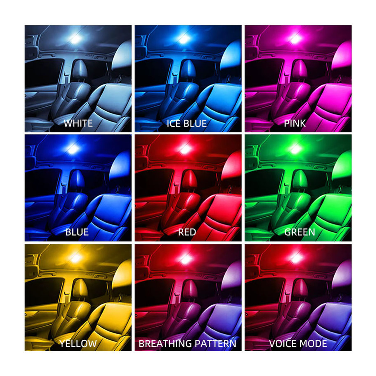 KEVANLY Mini LED Touch Light Kabellose RGB Atmosphäreleuchte mit USB-Ladefunktion für die Auto-Innenbeleuchtung in minimalistischem Design - Bild 6