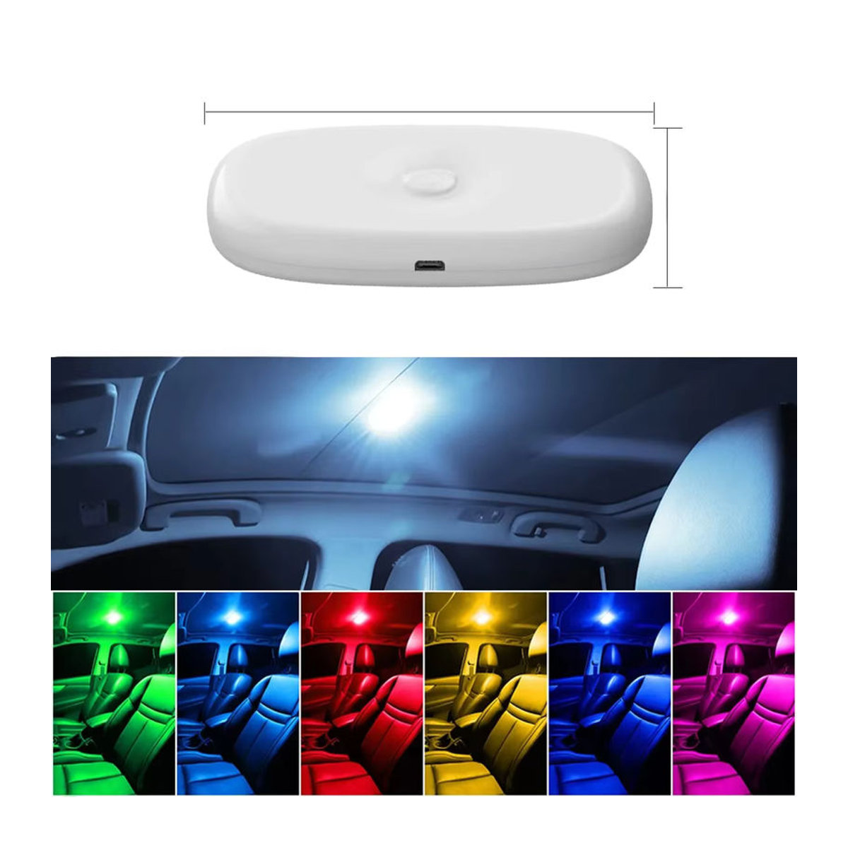 KEVANLY Mini LED Touch Light Kabellose RGB Atmosphäreleuchte mit USB-Ladefunktion für die Auto-Innenbeleuchtung in minimalistischem Design - Bild 7