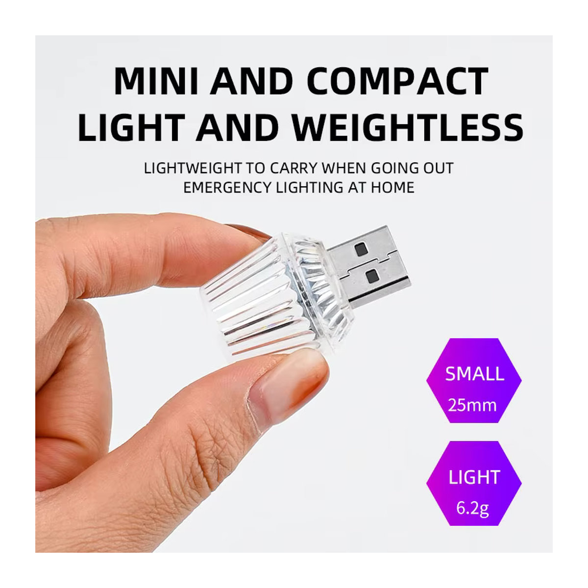 KEVANLY USB Mini Atmosphäre Licht RGB LED Taschenlampe als dekorative Innenbeleuchtung und Auto Umgebungslicht in Bunt - Bild 5