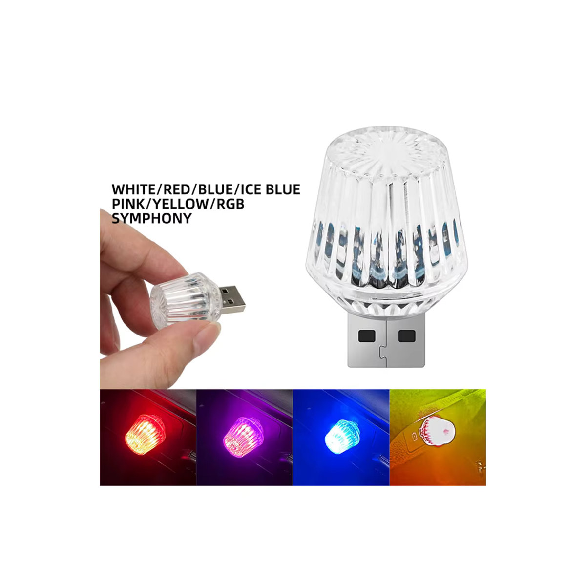 KEVANLY USB Mini Atmosphäre Licht RGB LED Taschenlampe als dekorative Innenbeleuchtung und Auto Umgebungslicht in Bunt - Bild 7