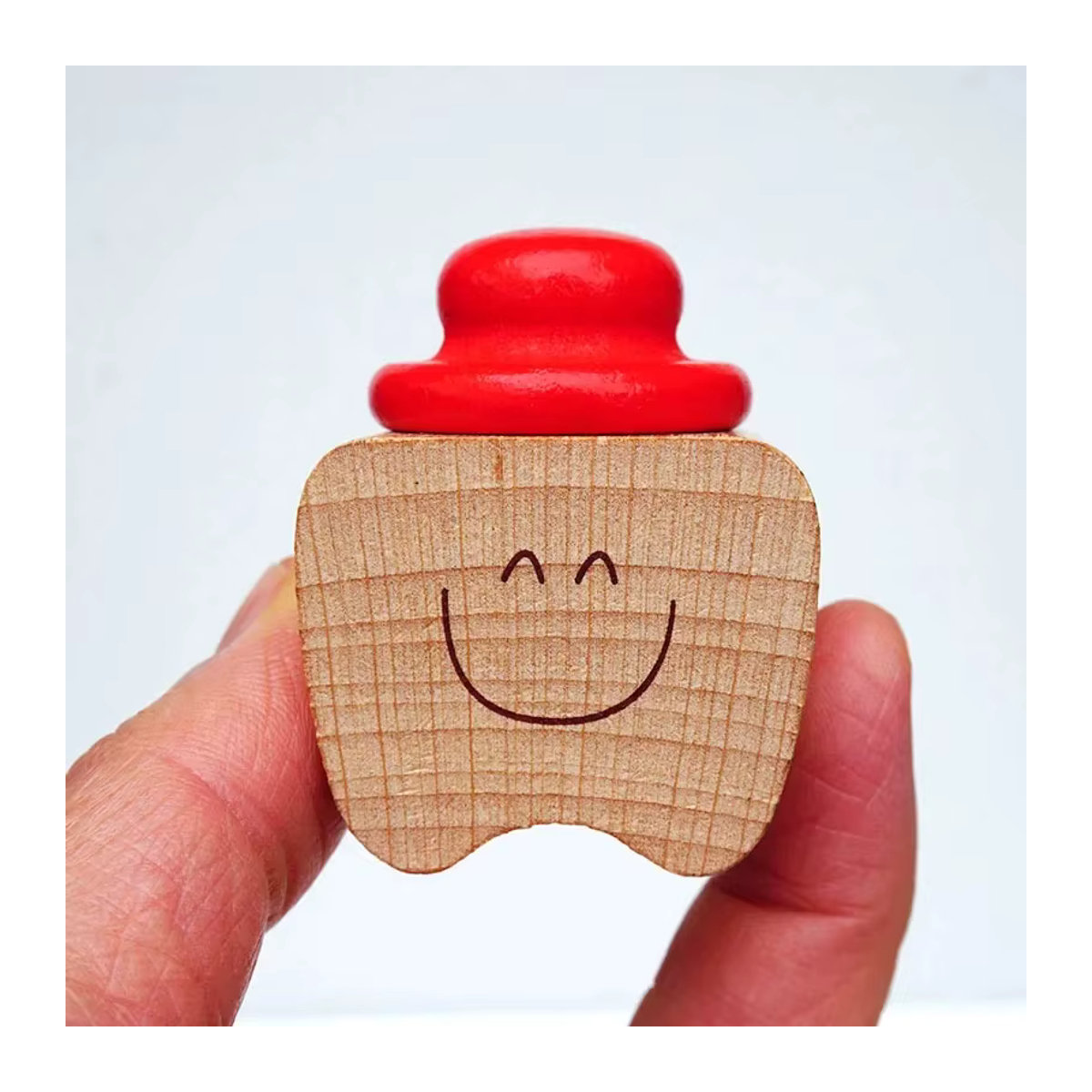 Kevat Vesi Zahnbox aus Holz in Peach für Kinder zum Sammeln von Milchzähnen - Bild 3