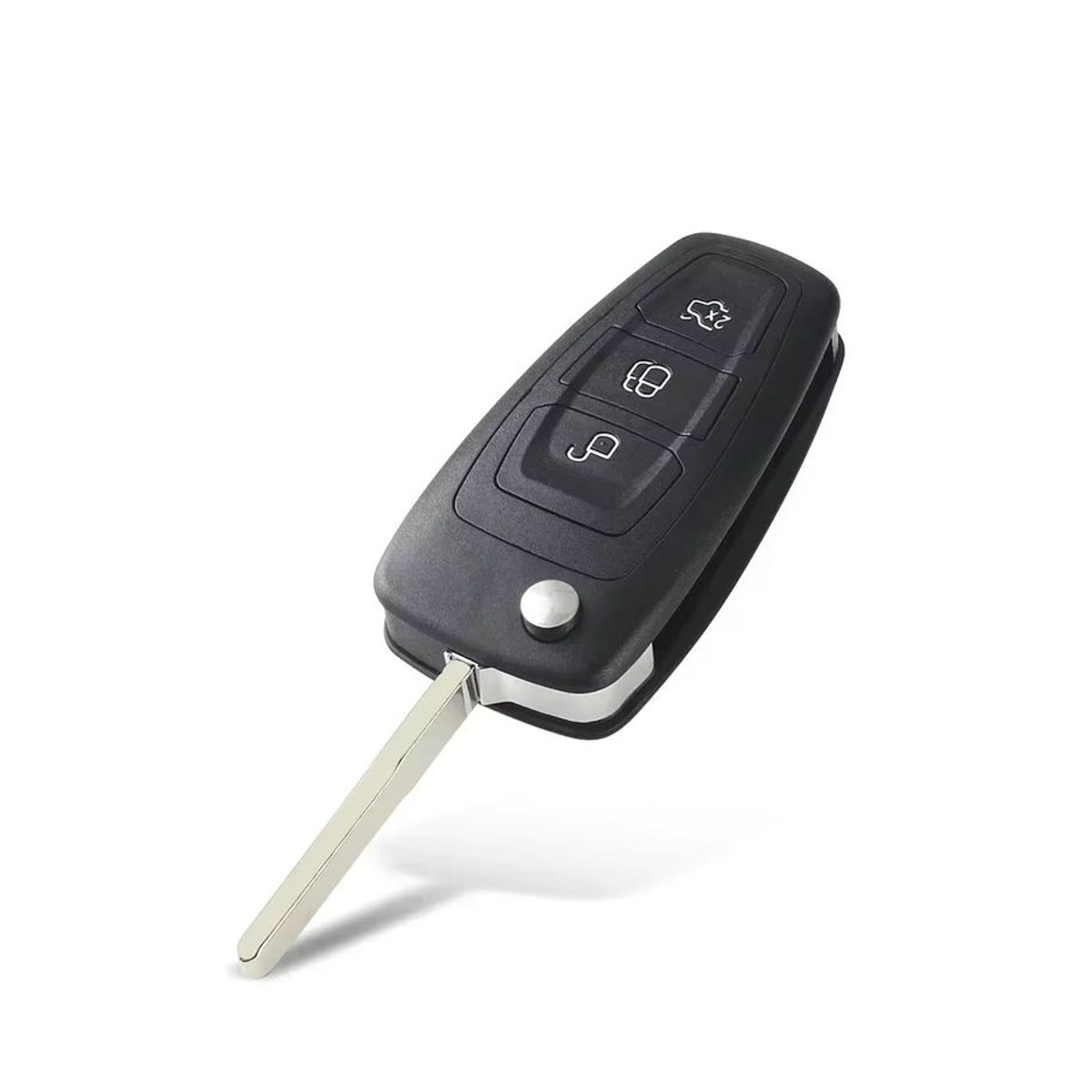 Keyyou 2er-Set Autoschlüssel Abdeckung für Ford Focus Mondeo Fiesta mit HU101 Klinge und 3 Tasten in Schwarz - Bild 2