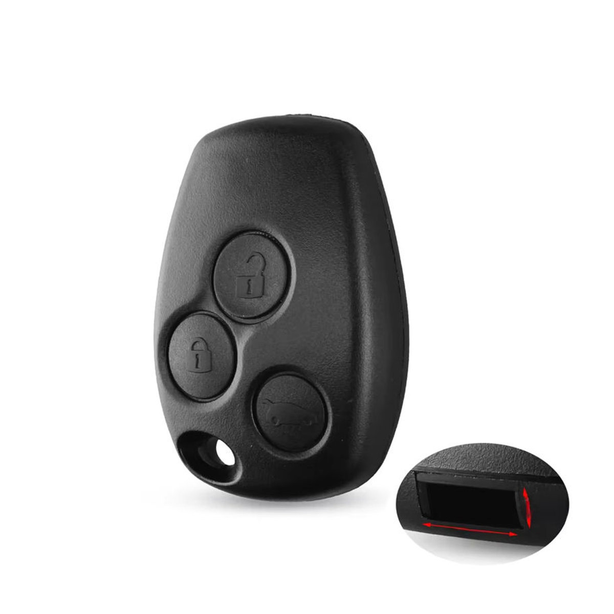 KEYYOU Remote Key Shell für Renault Logan Sandero Clio Fluence Vivaro Master Traffic mit 3 Tasten in Schwarz - Bild 6