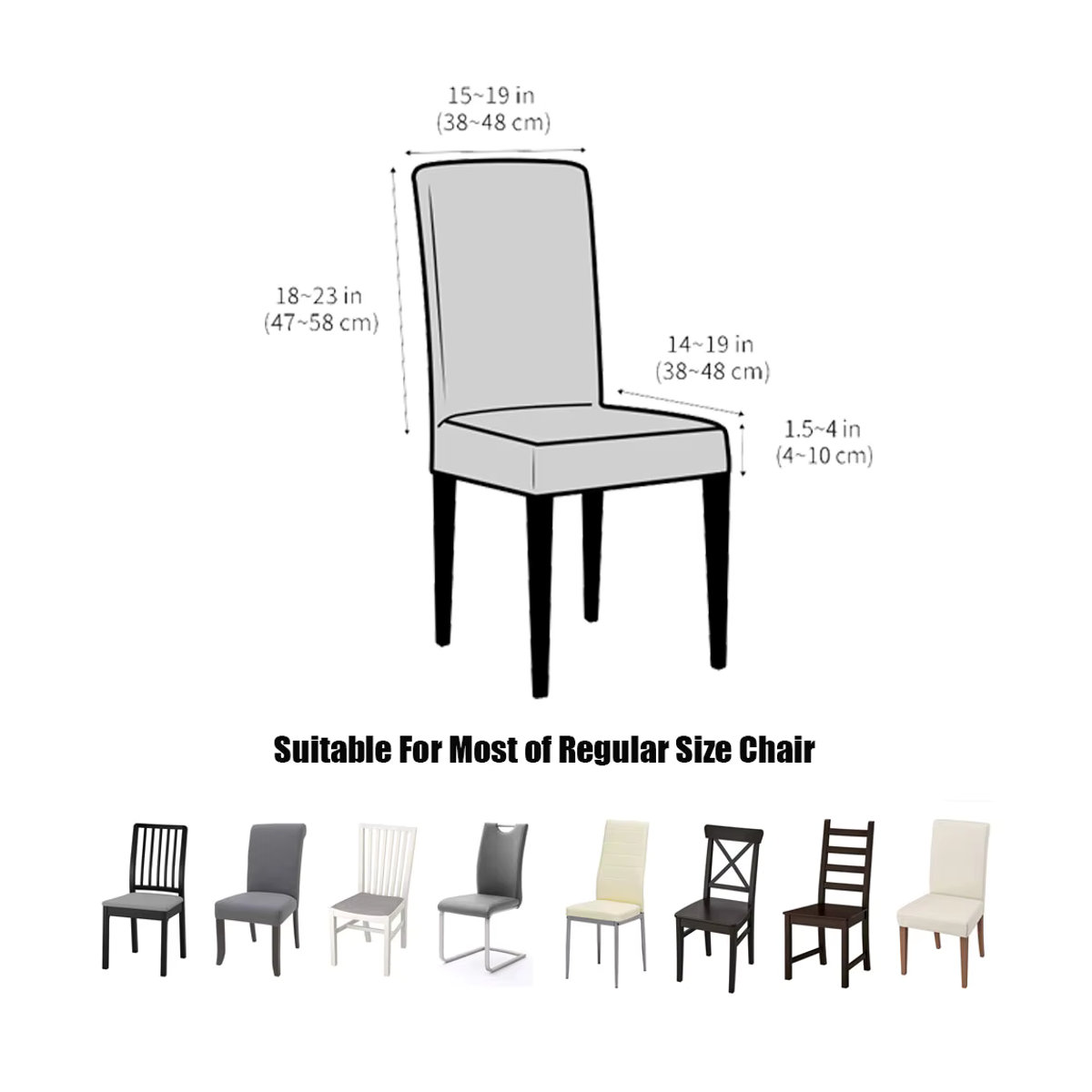 KF.ETHIN Elastischer Stuhlbezug aus Spandex für Esszimmer und Küchenstühle in Weiß und Mehrfarbig - Bild 3