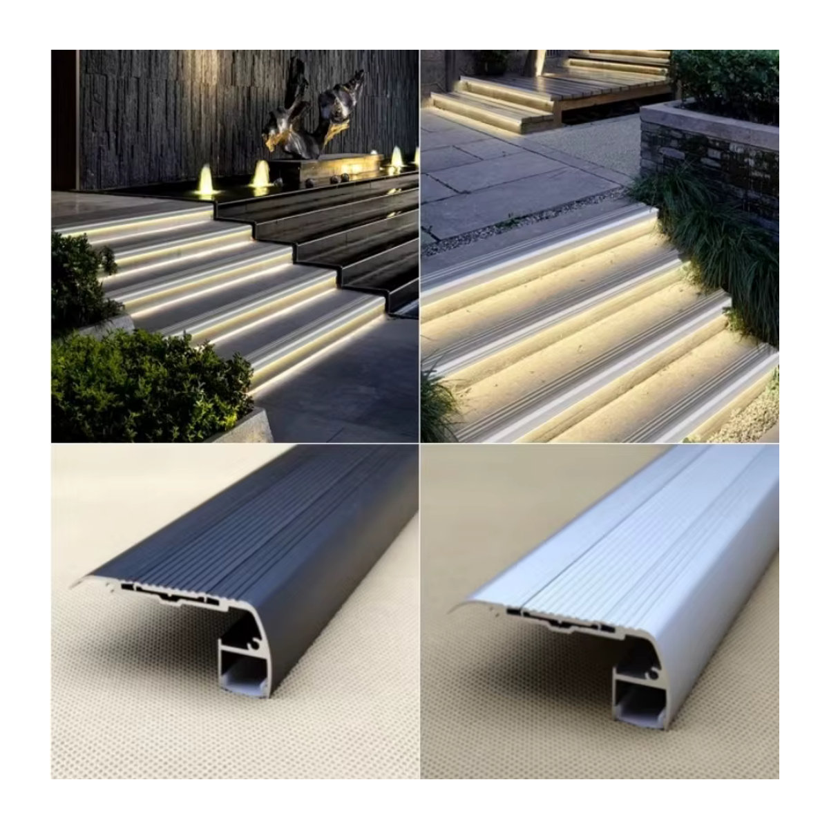khelse LED Schrittlampe aus Aluminium mit Anti-Rutsch Profil für Treppenstufen und Hintergrundbeleuchtung in minimalistischem Design - Bild 5
