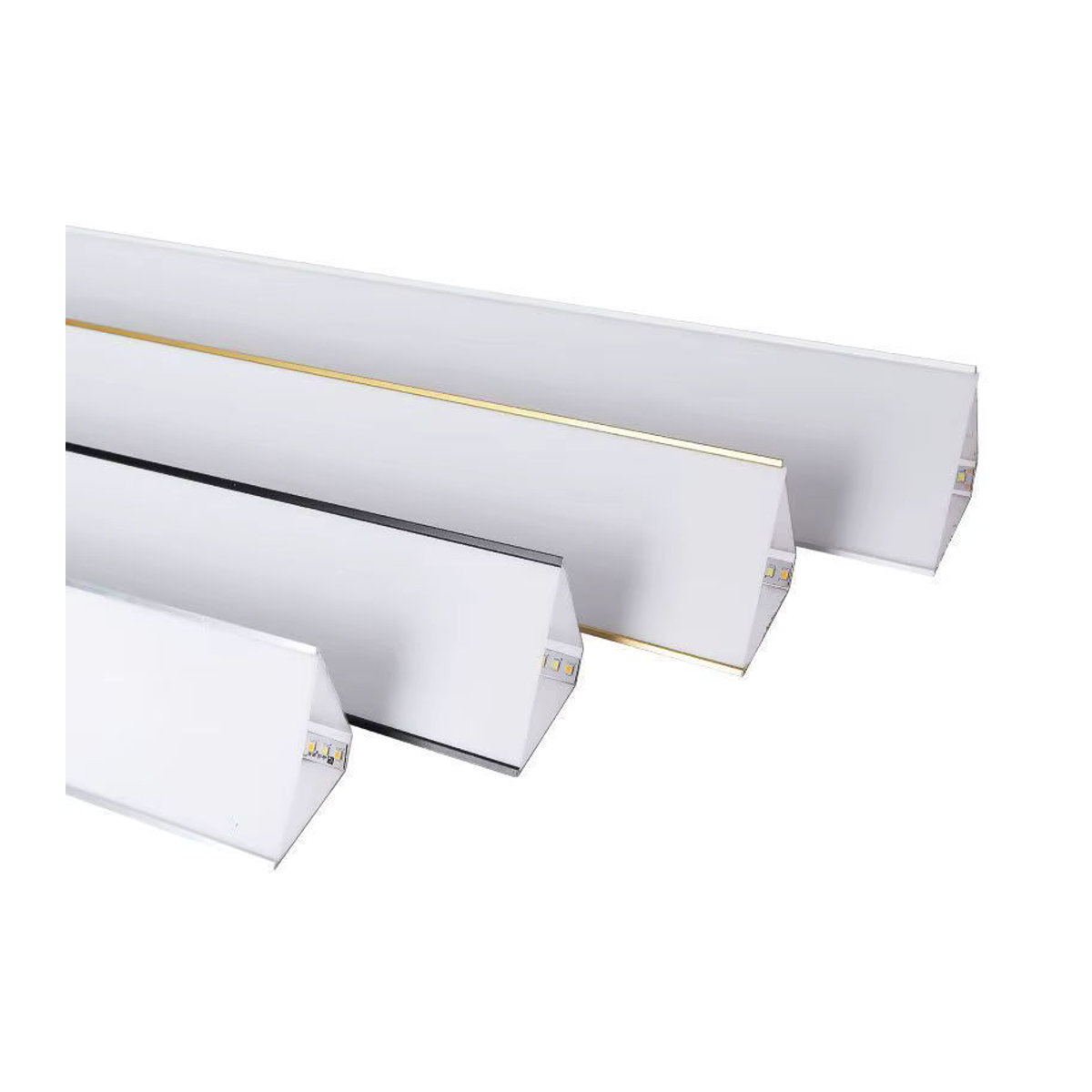 Khelse Minimalistische V-Form LED Deckenleuchte aus Aluminium für die obere Eck-Installation als lineare Wand- und Deckenbeleuchtung - Bild 5