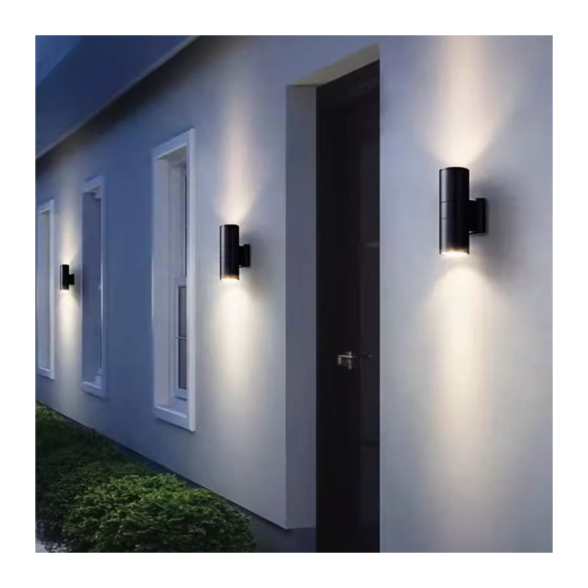 Khelse Moderne Up-Down LED Außenwandleuchte aus Aluminium in Schwarz mit IP65 Schutzklasse für GU10/E27 Fassungen - Bild 4
