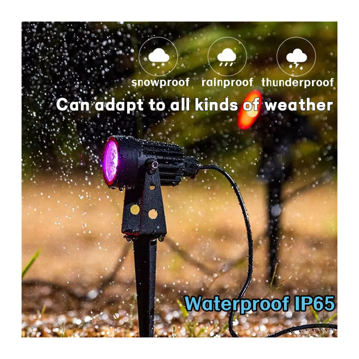 Khelse Outdoor LED RGB Wegeleuchte aus Aluminium mit Fernbedienung, Wasserdicht IP65, Bunt - Bild 3