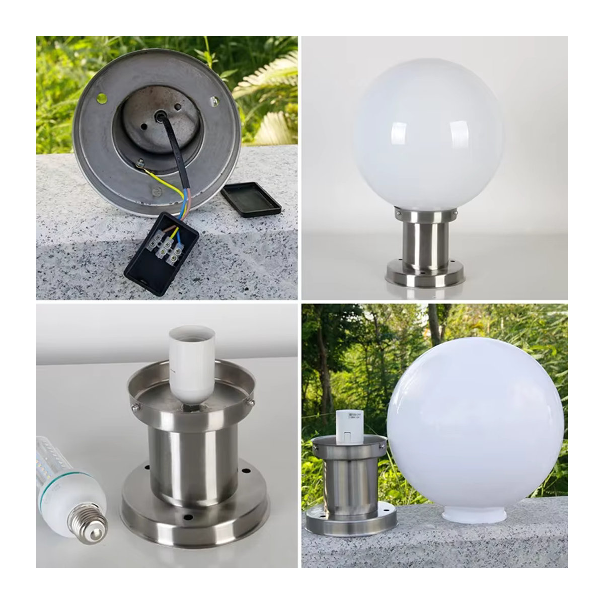 Khelse Pollerleuchte Modern aus Edelstahl in Weiß für Garten und Außenbereich - Bild 5