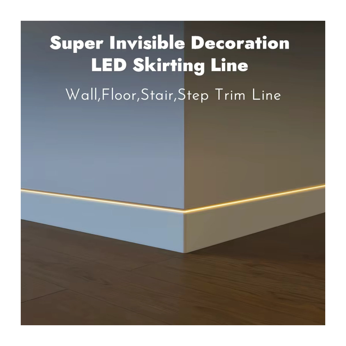 Khelse Ultra-unsichtbare LED-Einbauleuchte mit Aluminiumprofil, randlos, H: 25 mm, B: 40 mm, für Fußleisten, Boden und Treppenstufen - Bild 2